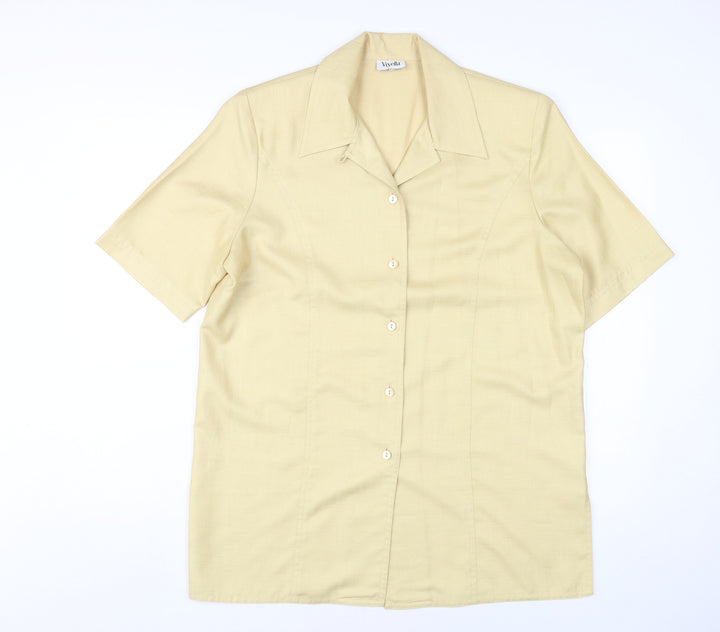 Viyella Women's Beige Button-Up Shirt Size 12