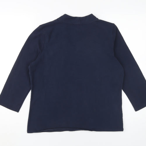 Laura Ashley Women's Blue Top, Size 16, V-Neck, 3/4 Sleeve