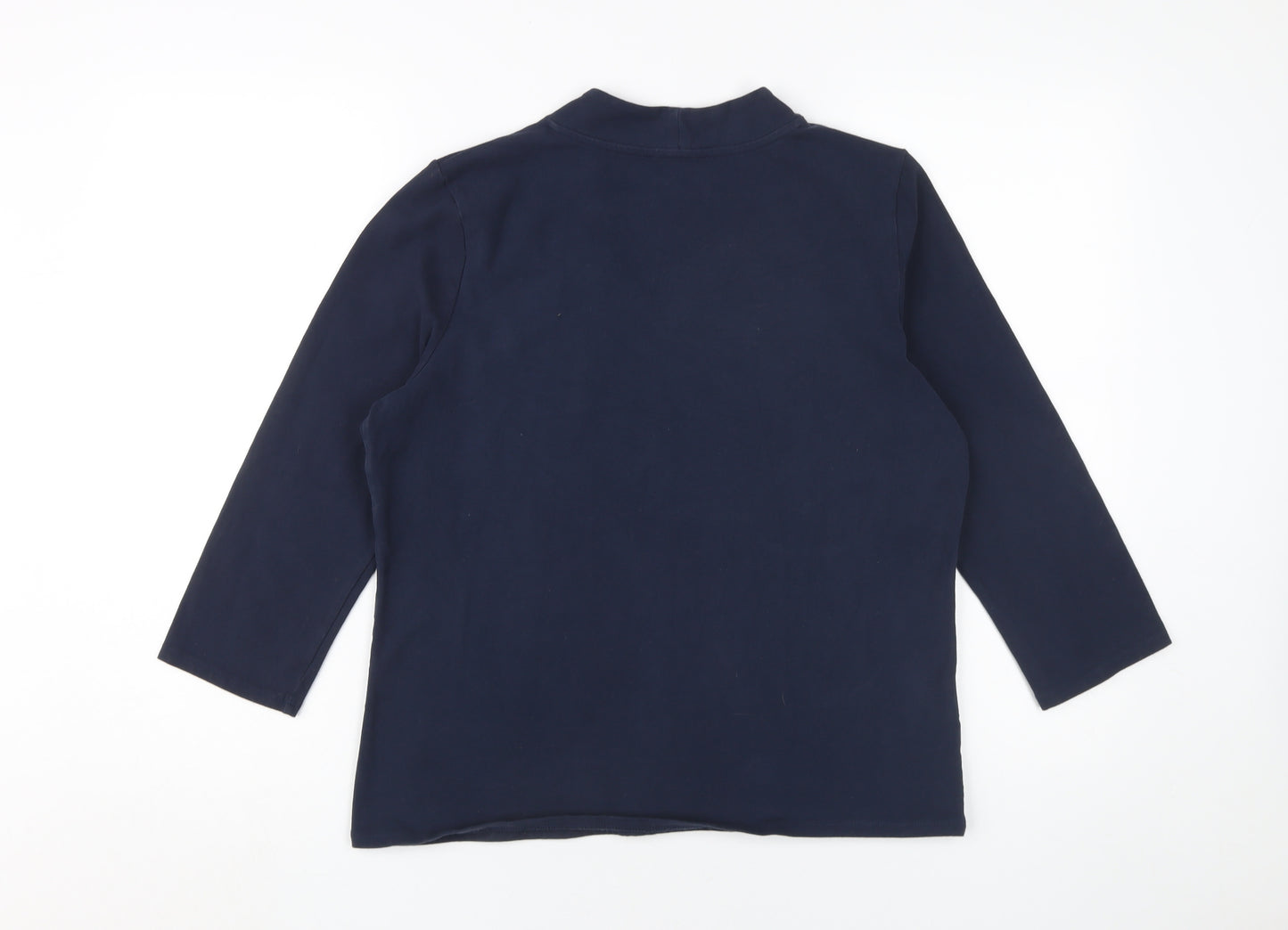 Laura Ashley Women's Blue Top, Size 16, V-Neck, 3/4 Sleeve