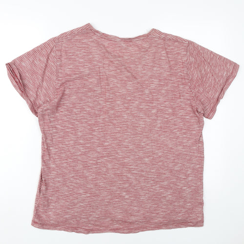 Wrangler Men's Red Striped Cotton T-Shirt, Size S