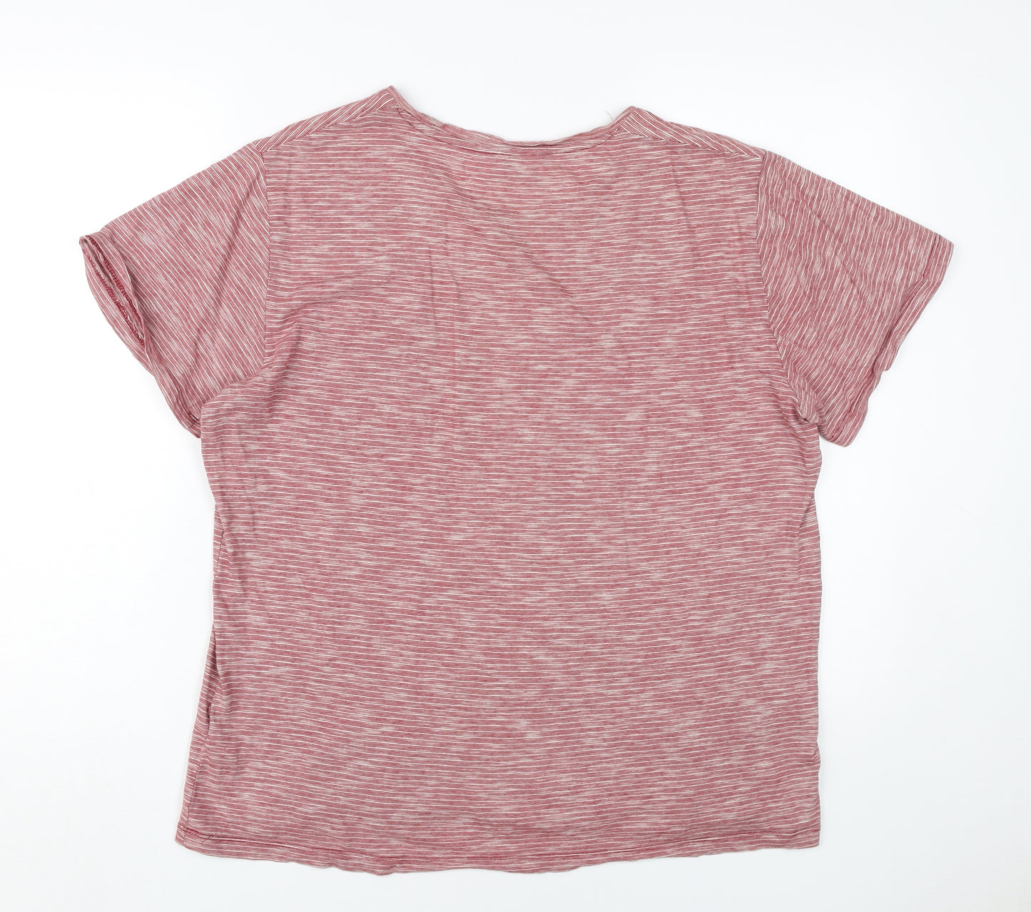 Wrangler Men's Red Striped Cotton T-Shirt, Size S