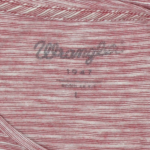 Wrangler Men's Red Striped Cotton T-Shirt, Size S