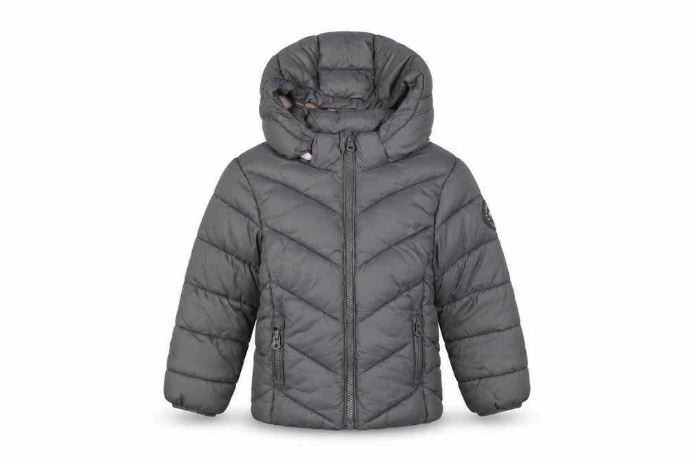 Front view of SoulCal girls’ grey puffer jacket 2-3 years
