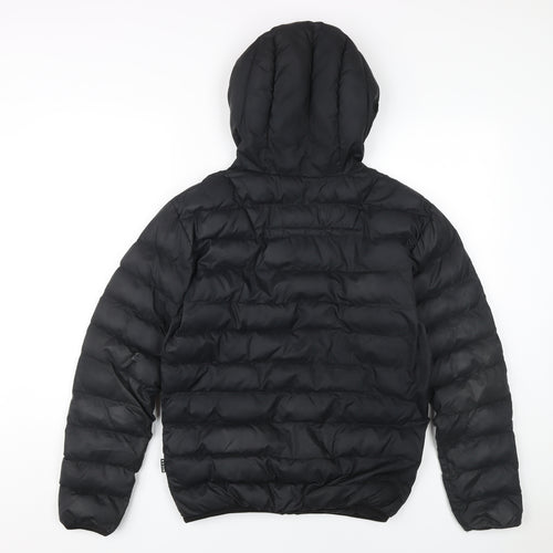 Nicce Men's Black Puffer Jacket Size S Hooded