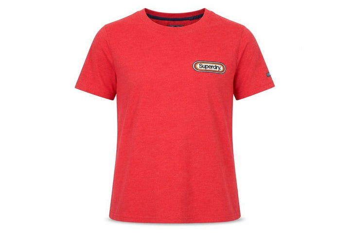 Superdry Women's Red Crew Neck T-Shirt, Size 8, Casual Wear