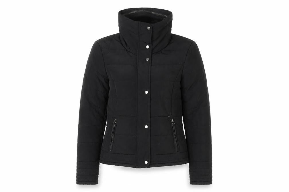Front view of Jacqueline de Yong Women's Black Puffer Jacket S