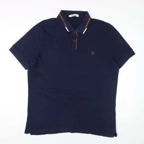 Ben Sherman Men's Blue Polo Shirt Large, Casual Style