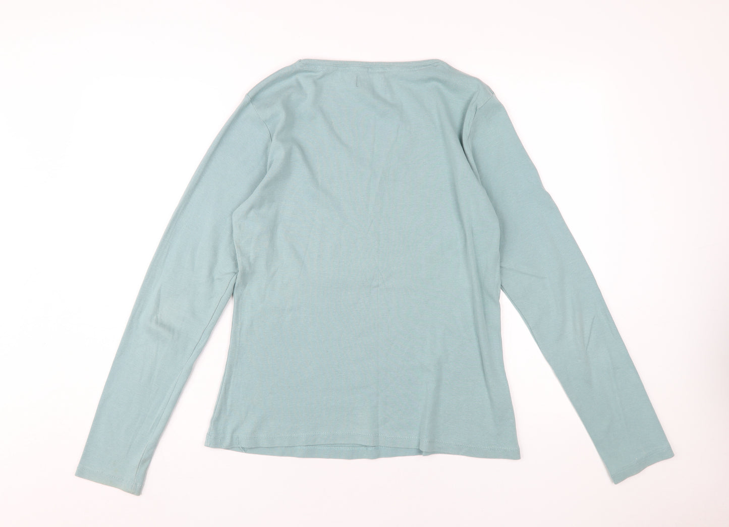 Long Tall Sally Women's Green Long Sleeve V-Neck T-Shirt