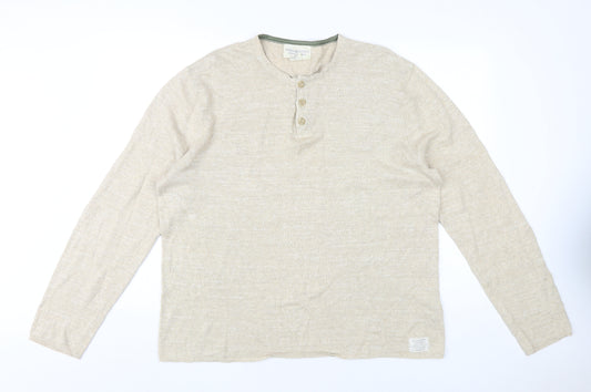 Ralph Lauren Men's Beige Henley Jumper XL