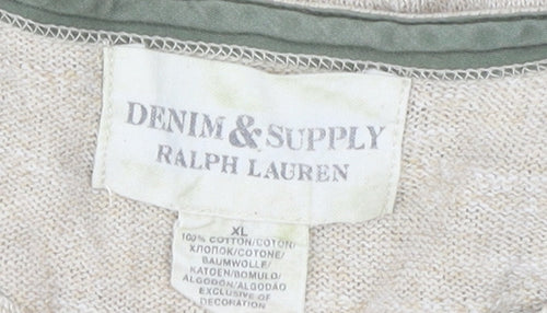 Ralph Lauren Men's Beige Henley Jumper XL