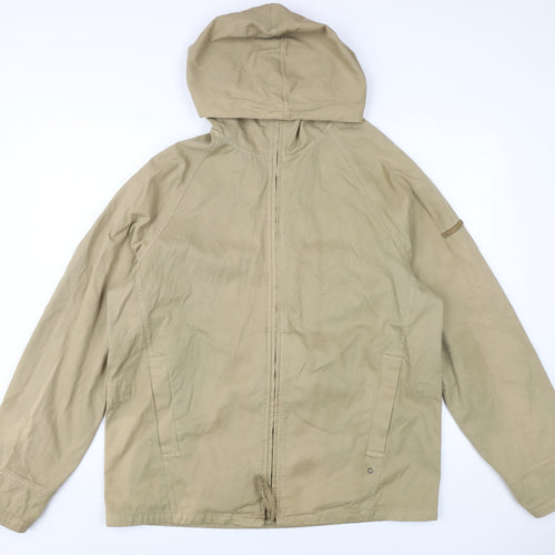 Ben Sherman Men's Beige Large Hooded Windbreaker Jacket