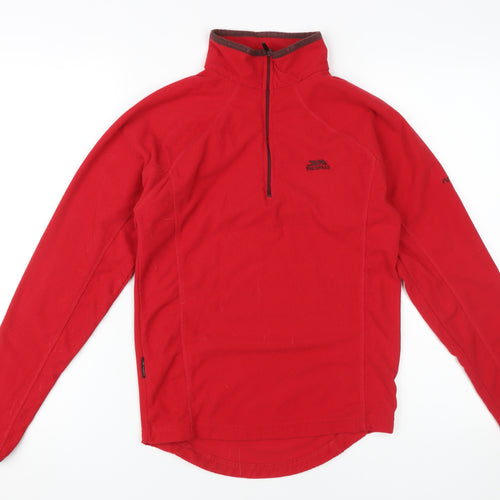 Trespass Red XS Unisex Fleece 1/4 Zip Sweatshirt
