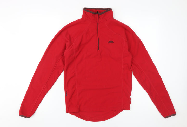 Trespass Red XS Unisex Fleece 1/4 Zip Sweatshirt