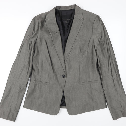 Banana Republic Women Grey Suit Jacket, Size 6 Tall, Business