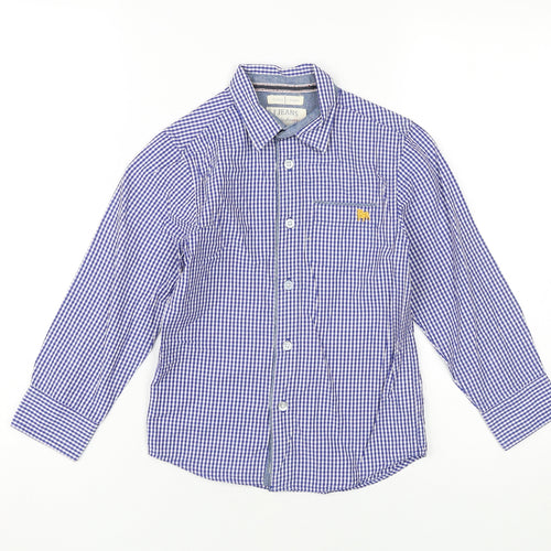 Jasper Conran Boys Blue Check Button-Up Shirt 7 Years
