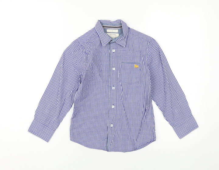 Jasper Conran Boys Blue Check Button-Up Shirt 7 Years