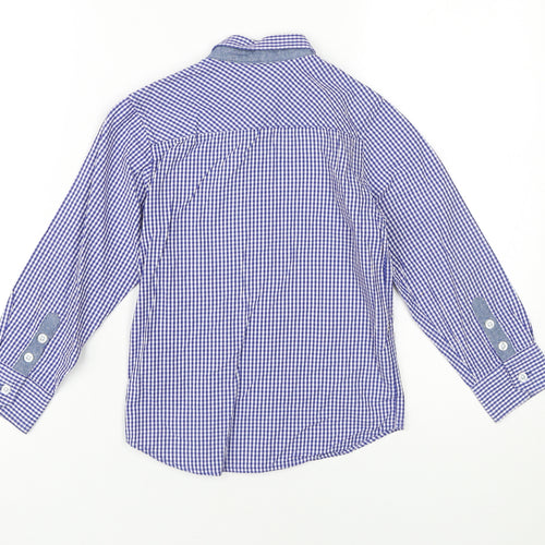 Jasper Conran Boys Blue Check Button-Up Shirt 7 Years