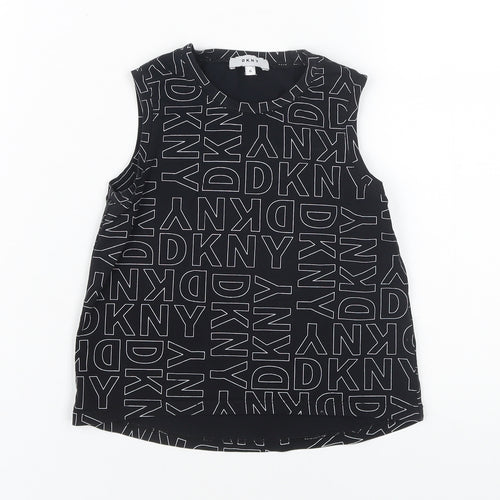 DKNY Women's Black Graphic Jersey Tank Top Size 6