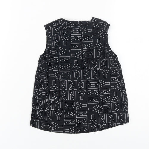 DKNY Women's Black Graphic Jersey Tank Top Size 6