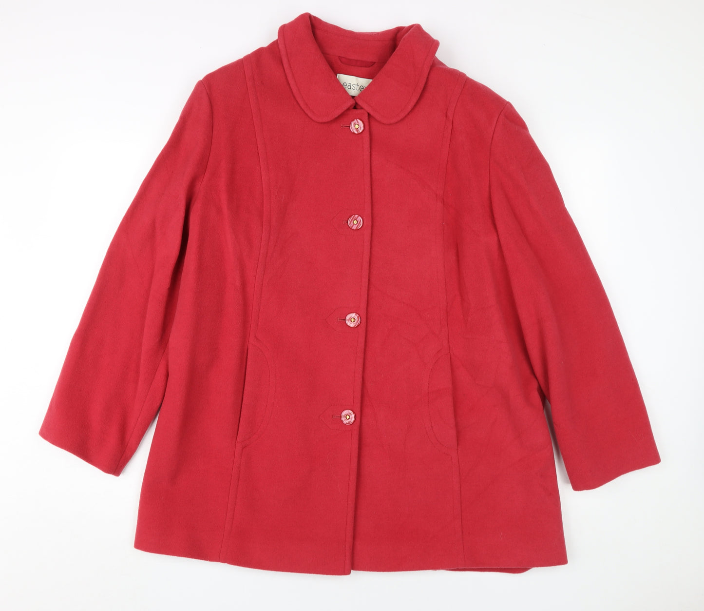 Eastex Women's Red Wool Overcoat Size 14