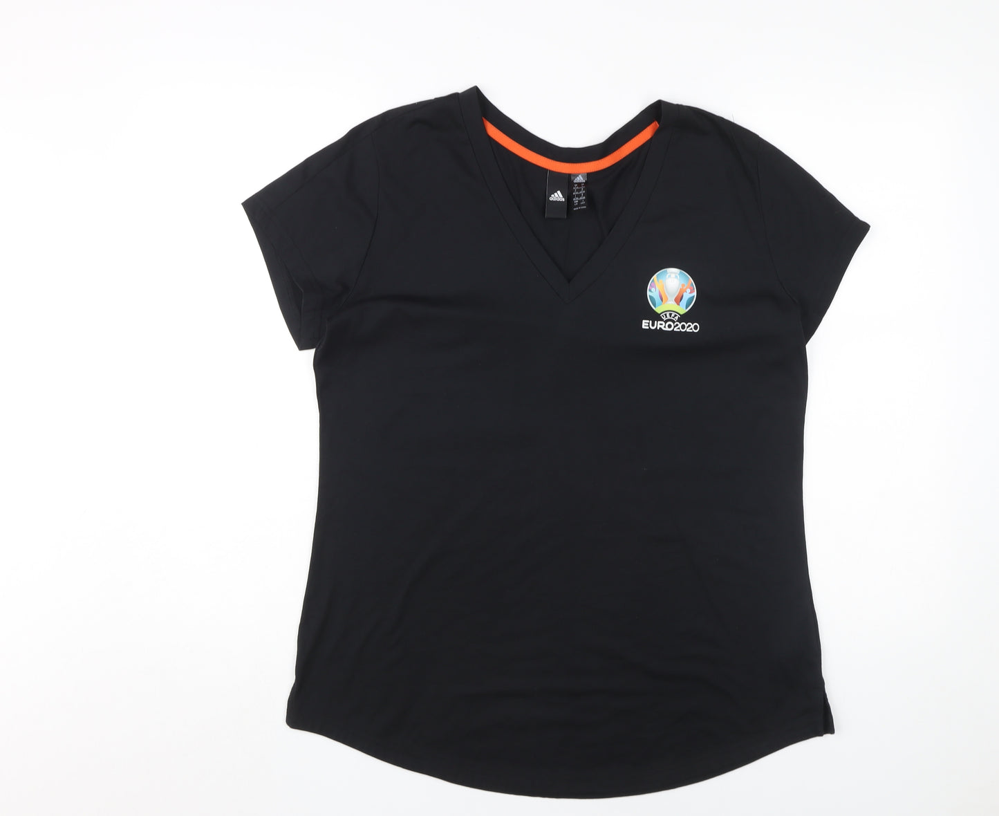 Adidas Women's Black V-Neck Sports T-Shirt