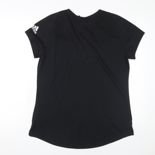 Adidas Women's Black V-Neck Sports T-Shirt