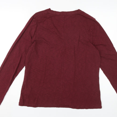 Superdry Women's Red Long Sleeve V-Neck T-Shirt
