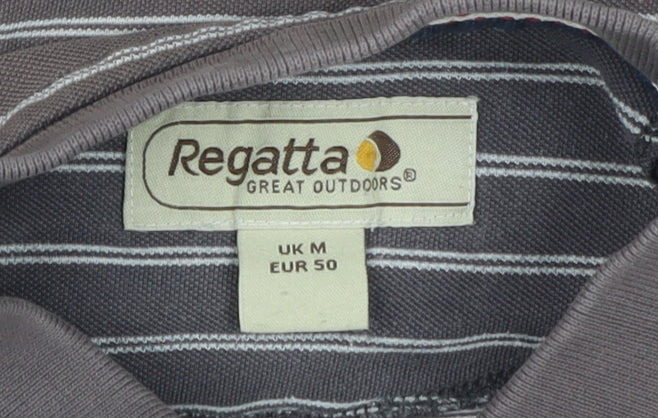 Regatta Men's Brown Striped Polo - Size M