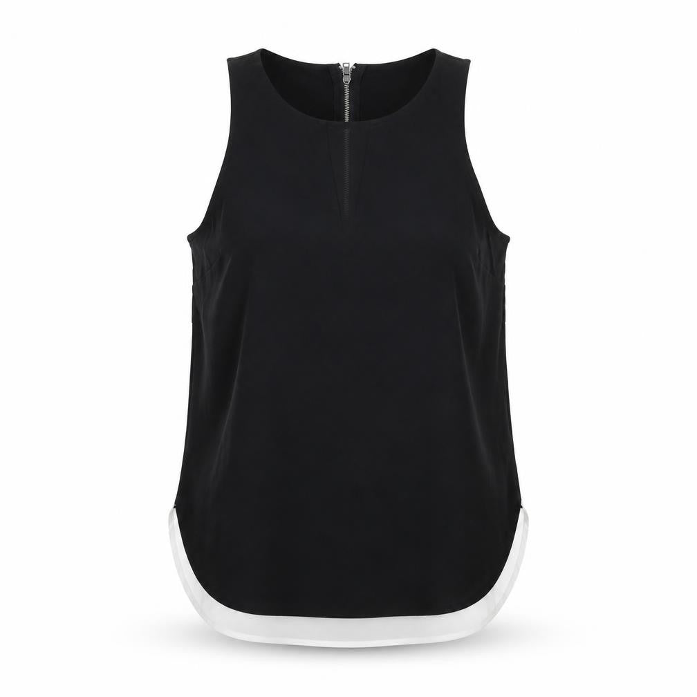 Front view of Banana Republic Women's Black Colourblock Tank
