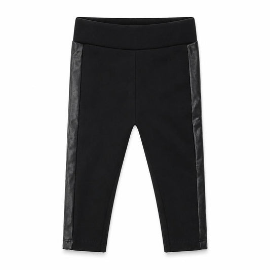 Front view of Firetrap unisex baby black jogger 0-6 months polyester