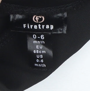 Firetrap Unisex Baby Black Jogger 0-6 Months Polyester