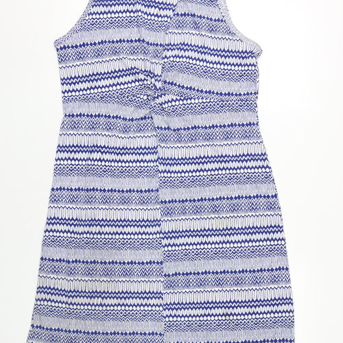 Banana Republic Women's Blue Geometric Tank Dress L