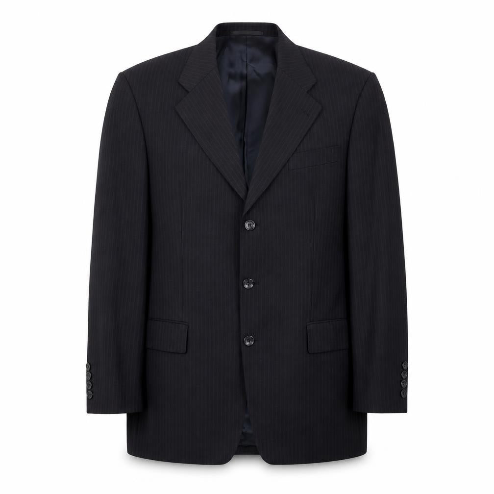 Front view of Austin Reed Men's Black Regular Fit Blazer, size 50, UK 40