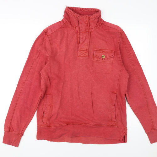 Fat Face Men's Red Henley Sweatshirt Size XS