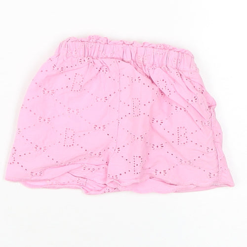 Baker by Ted Baker Unisex Pink Cotton Shorts 3-6 Months Elastic Waist