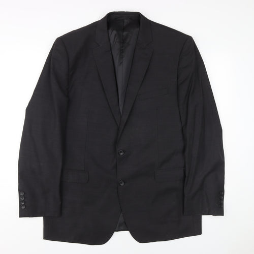 Moss 1851 Men's Black Suit Jacket, Size 44, Regular Fit