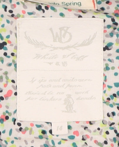 White Stuff Women's Blue Casual Button Jacket Size 14