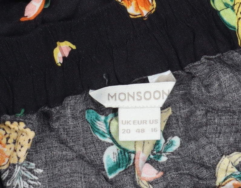 Monsoon Women's Black Floral Skirt Size 20