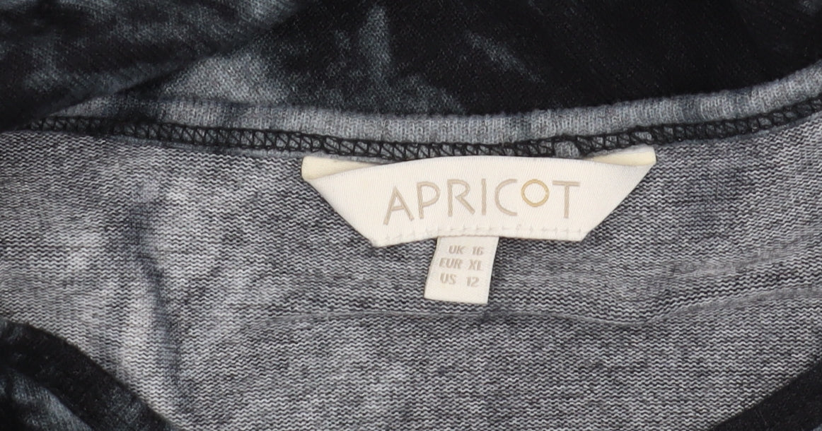 Apricot Women's Black Geometric Tunic Jumper Size 16