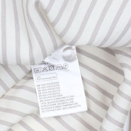 H&M Women's Beige Striped Blouse Size 12