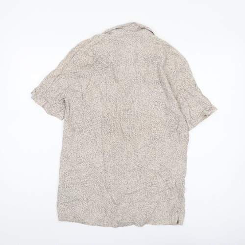 AllSaints Women's Beige Animal Print Button-Up Shirt S