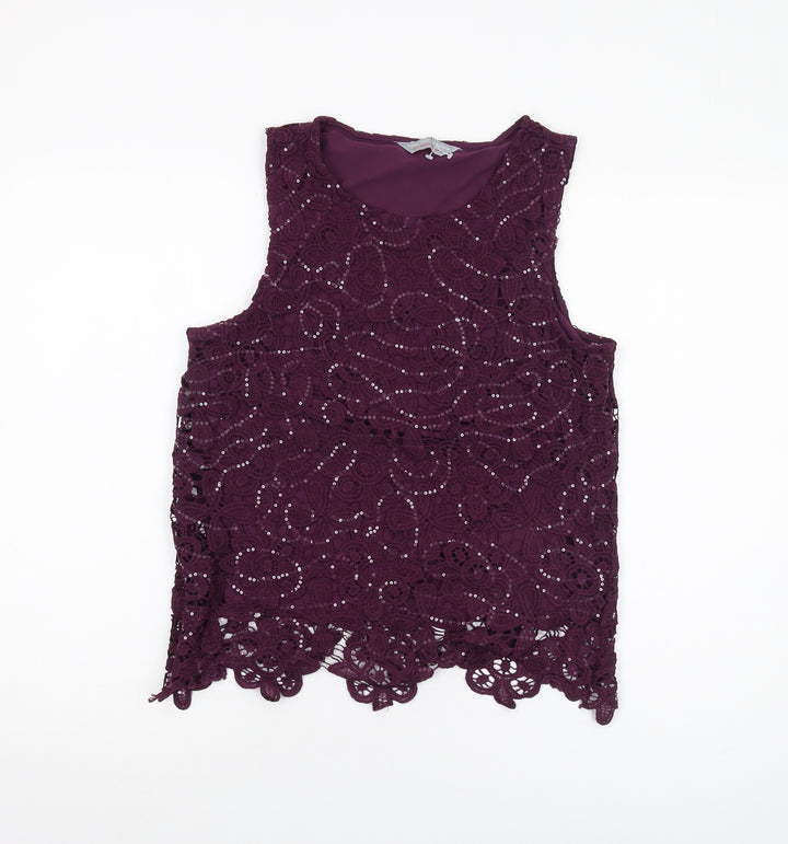 Dorothy Perkins Women's Purple Sequin Tank Size 12