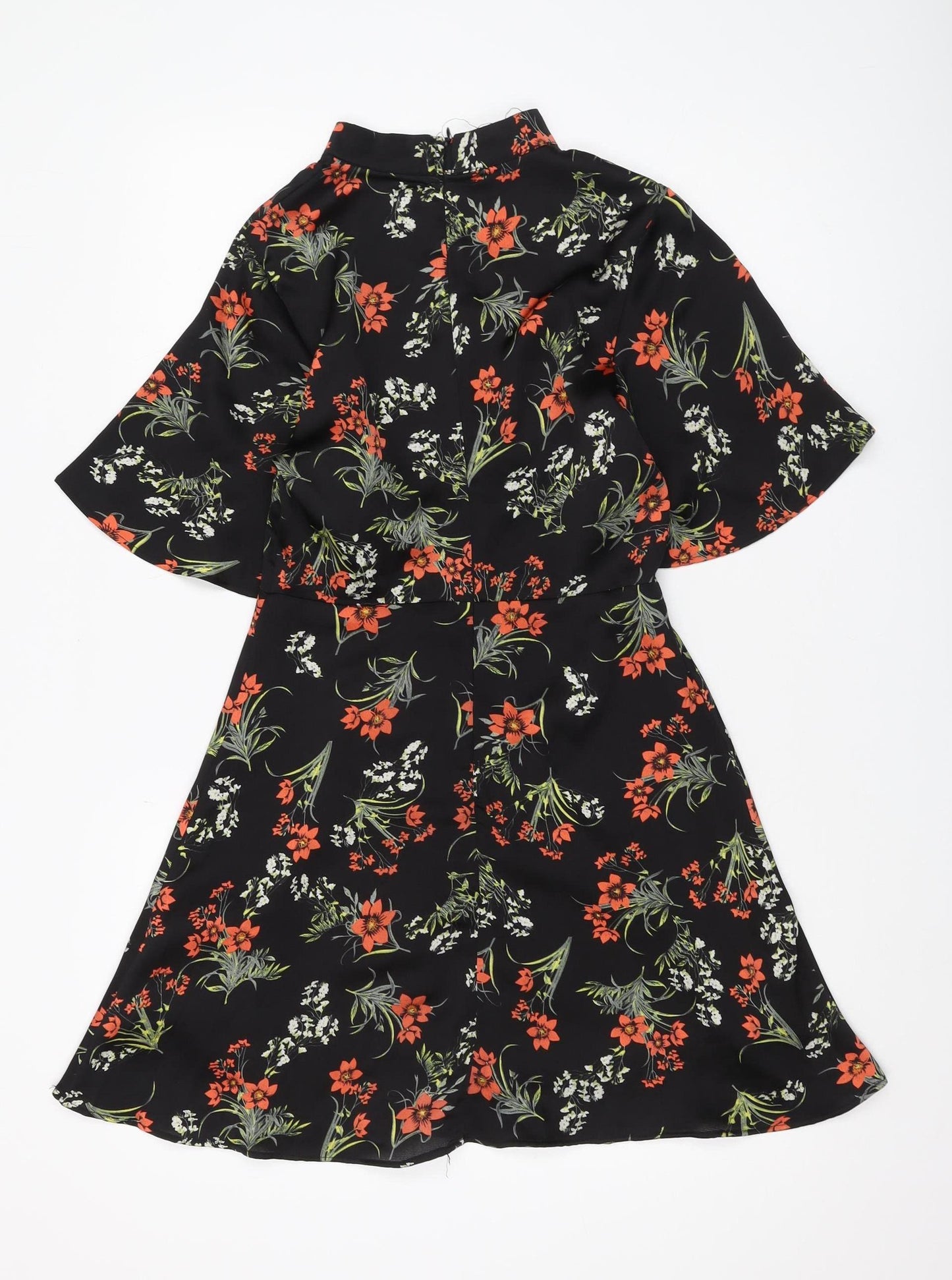 VERA & LUCY Women's Black Floral A-Line Dress, S