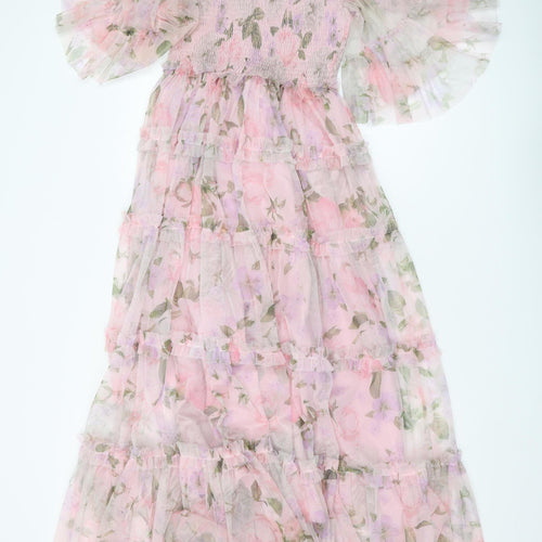 Wish By Ange Women's Pink Floral Maxi Dress S