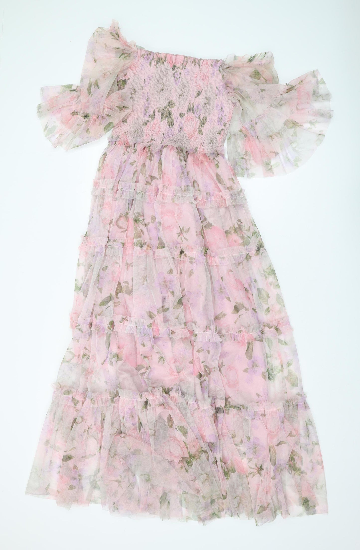 Wish By Ange Women's Pink Floral Maxi Dress S