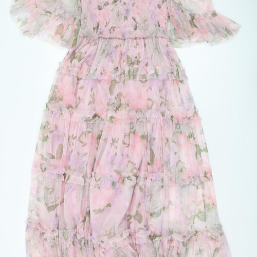 Wish By Ange Women's Pink Floral Maxi Dress S