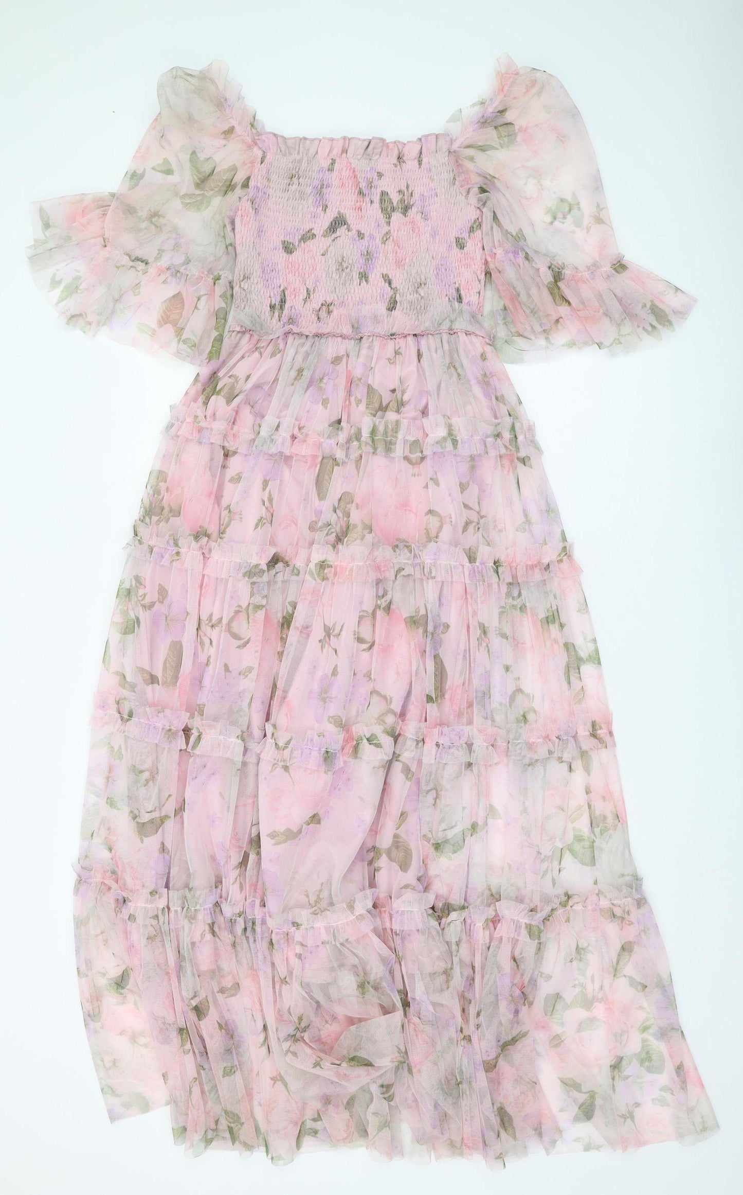 Wish By Ange Women's Pink Floral Maxi Dress S