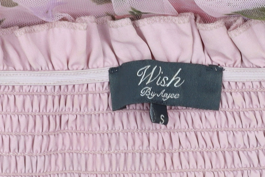 Wish By Ange Women's Pink Floral Maxi Dress S