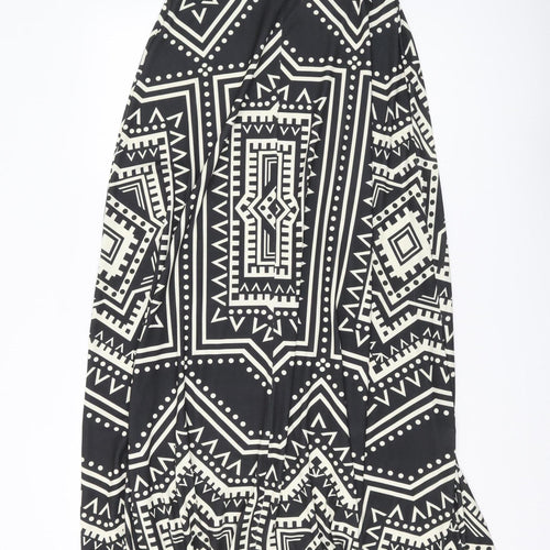 ON LINE Women's Black Aztec A-Line Skirt S
