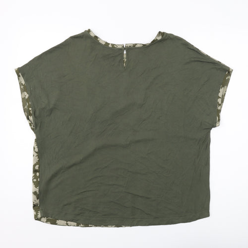 Marks and Spencer Women's Green Floral Blouse, Size 16